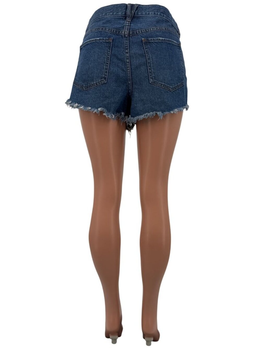 Free People Distressed Fringe Denim Jean Shorts 31| Boho Grunge Indie Sleaze Y2K - Picture 14 of 16